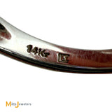 Legend Jewelry 14k White Gold 0.75ct Tanzanite and 0.11ct Diamond Bypass Ring Size 6.75