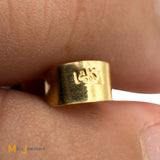 14K Yellow Gold Crazed Asymmetrical Australian Fire Opal Bezel Set Slide Pendant