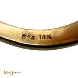 14K Yellow Gold 3.97ct Crazed Australian Fire Opal 0.45ctw Diamond Halo Cocktail Ring Size 7