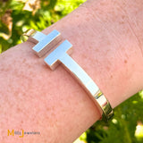Tiffany & Co. 925 Tiffany T Square Cuff Bracelet Size Large