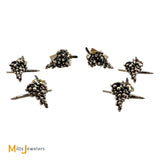 Vintage Sterling Silver 925 Grapevine Cufflink and Button Clip Set