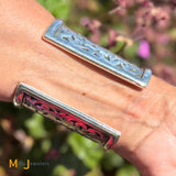 Signed Sterling Silver 925 Giant Wide Overlay Cuff Bracelet