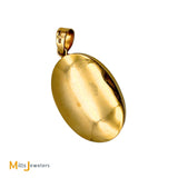 14K Yellow Gold 35.4ct Oval Australian Fire Opal Bezel Set Slide Pendant