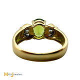14k Yellow Gold 1.76ct Oval Peridot 0.24ctw Diamond Cocktail Ring Size 6.25
