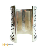 Signed Sterling Silver 925 Giant Wide Overlay Cuff Bracelet