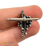 Vintage Sterling Silver 925 Grapevine Cufflink and Button Clip Set