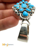 Genevieve Jones Navajo Sterling Silver 925 Sleeping Beauty Turquoise Dangle Pendant