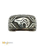Vintage Thomas Singer Navajo Sterling Silver 925 Bear Cuff Bracelet