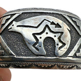 Vintage Thomas Singer Navajo Sterling Silver 925 Bear Cuff Bracelet