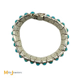Vintage Betty Thomas Sanel Navajo Sterling Silver 925 Turquoise Link Bracelet 7"