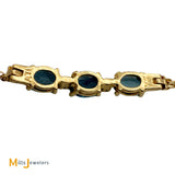 Vintage Atlantic Jewelry Co. 14K Yellow Gold 2.19ctw Blue Topaz and 0.02ctw Diamond Bracelet