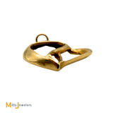Signed CES 14k Yellow Gold Babylonia Shell Pendant