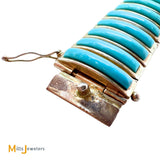 Vintage Betty Thomas Sanel Navajo Sterling Silver 925 Turquoise Link Bracelet 7"