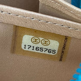 Chanel Camellia Embossed Blue Lambskin Continental Wallet