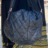 Vintage Chanel Black Quilted Cloudy Bundle East West Tote Bag 2005-2006