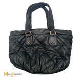 Vintage Chanel Black Quilted Cloudy Bundle East West Tote Bag 2005-2006