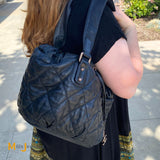 Vintage Chanel Black Quilted Cloudy Bundle East West Tote Bag 2005-2006