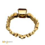 Vintage 18K Yellow Gold 67.5ct Citrine and 0.72ctw Diamond Link Bracelet