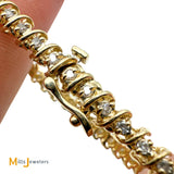 14K Yellow Gold 0.83ctw Round Brilliant Diamond Tennis Bracelet 6.75"