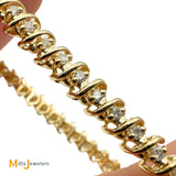 14K Yellow Gold 0.83ctw Round Brilliant Diamond Tennis Bracelet 6.75"