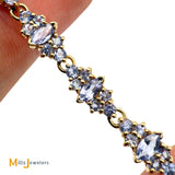 STS Jewelers Inc. 14K Yellow Gold 5.1ctw Tanzanite Marquise Tennis Bracelet