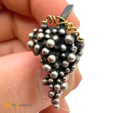 Vintage Sterling Silver 925 Grapevine Cufflink and Button Clip Set