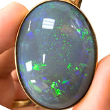 14K Yellow Gold 35.4ct Oval Australian Fire Opal Bezel Set Slide Pendant