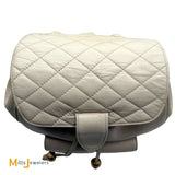 Vintage Chanel Double C Cream Lambskin Drawstring Flap Backpack