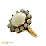 9K Yellow Gold Opal Cluster Ring Size 5.25