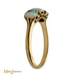 14K Yellow Gold Vintage 0.12ctw Diamond and Fire Opal Three Stone Band Ring Size 8