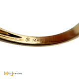 Signed 14K Yellow Gold 0.62ctw Baguette and Round Brilliant Diamond Band Ring Size 6.5