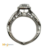 Verragio 14K White Gold .70ct Round Brilliant Diamond 1.02ctw Halo Engagement Ring Size 3.5