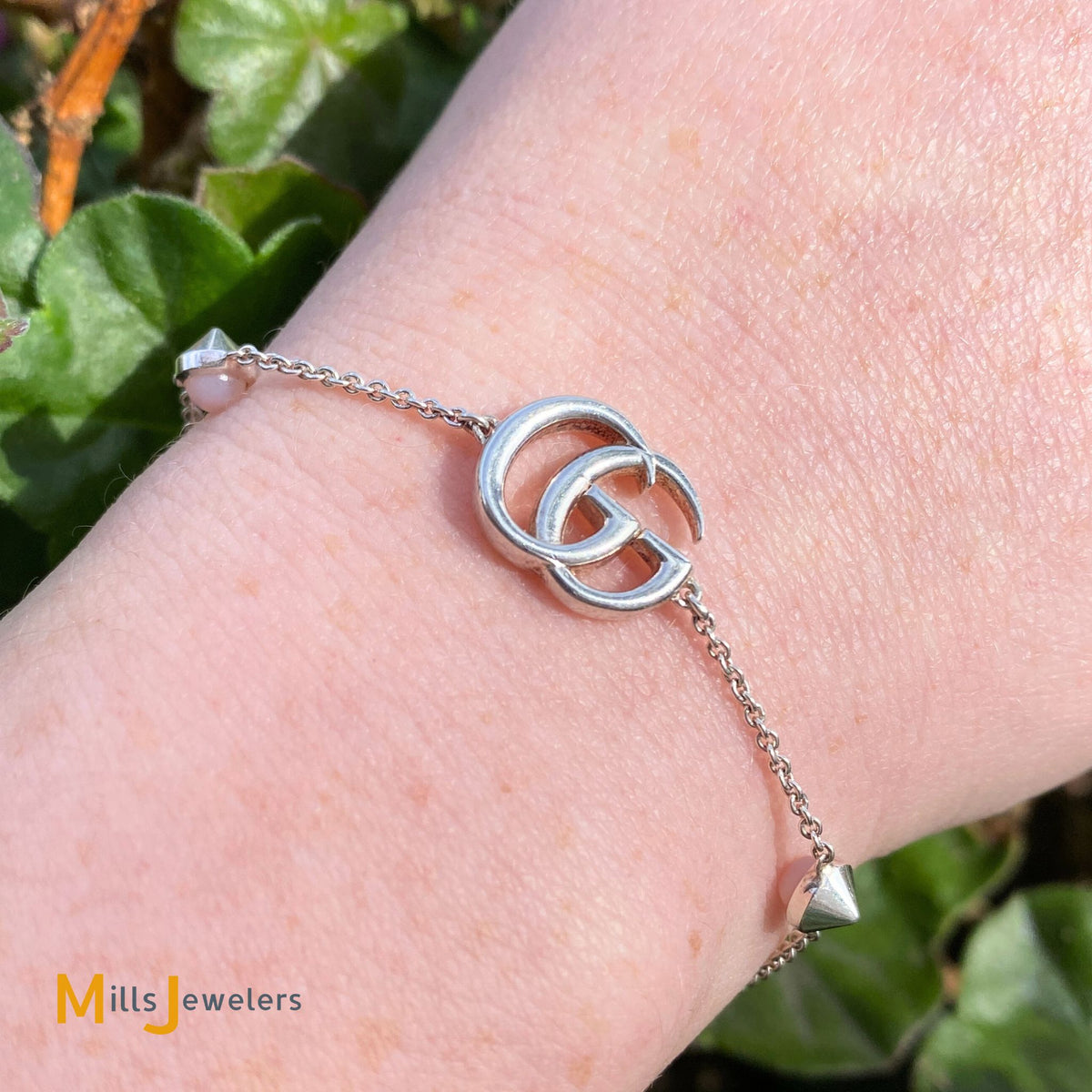 Gucci GG Marmont Sterling Silver 925 Mother Of Pearl Bracelet Size