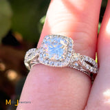 Verragio 14K White Gold .70ct Round Brilliant Diamond 1.02ctw Halo Engagement Ring Size 3.5