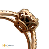 QCD Inc. 14K Rose Gold 0.26ct Doublet Opal and 0.10ctw Diamond Halo Ring Size 6