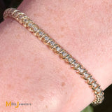 14K Yellow Gold 0.83ctw Round Brilliant Diamond Tennis Bracelet 6.75"