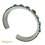 James Shay Navajo 0.80ct Diamond and Turquoise Sterling Silver 925 Cuff Bracelet
