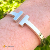 Tiffany & Co. 925 Tiffany T Square Cuff Bracelet Size Large