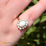9K Yellow Gold Opal Cluster Ring Size 5.25
