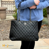 Chanel Quilted Caviar Leather Black Totes Classic Timeless Tote 2018-2019