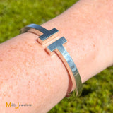 Tiffany & Co. 925 Tiffany T Square Cuff Bracelet Size Large