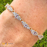 STS Jewelers Inc. 14K Yellow Gold 5.1ctw Tanzanite Marquise Tennis Bracelet