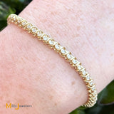 14K Yellow Gold 0.83ctw Round Brilliant Diamond Tennis Bracelet 6.75"