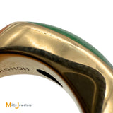 14k Yellow Gold 4.91ct Jade Cabochon Saddle Ring Size 6.25