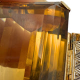 Vintage 18K Yellow Gold 67.5ct Citrine and 0.72ctw Diamond Link Bracelet