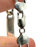 Sterling Silver 925 Figaro Chain Blank ID Bracelet Size 7"