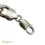 Sterling Silver 925 Figaro Chain Blank ID Bracelet Size 7"