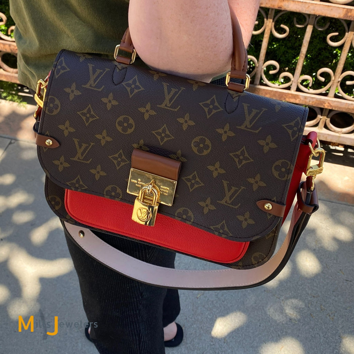 louis vuitton red and black bag