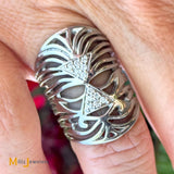 Misahara Platinum 0.24ctw Diamond "Usama" Band Ring Size 6.5