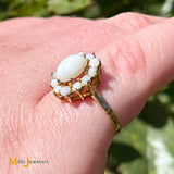 9K Yellow Gold Opal Cluster Ring Size 5.25